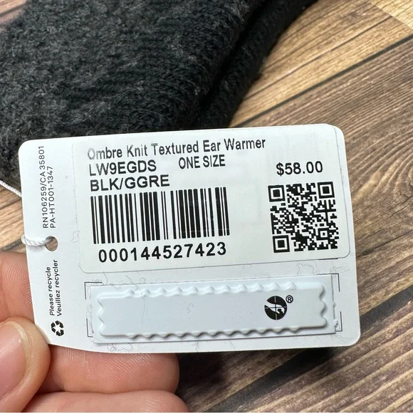NWT Lululemon Ombre Knit Textured Ear Warmer ONE SIZE (Black Grey) - Picture 10 of 10